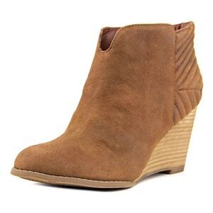 Carlos Santana Camira Brown Suede Wedge Booties size 10